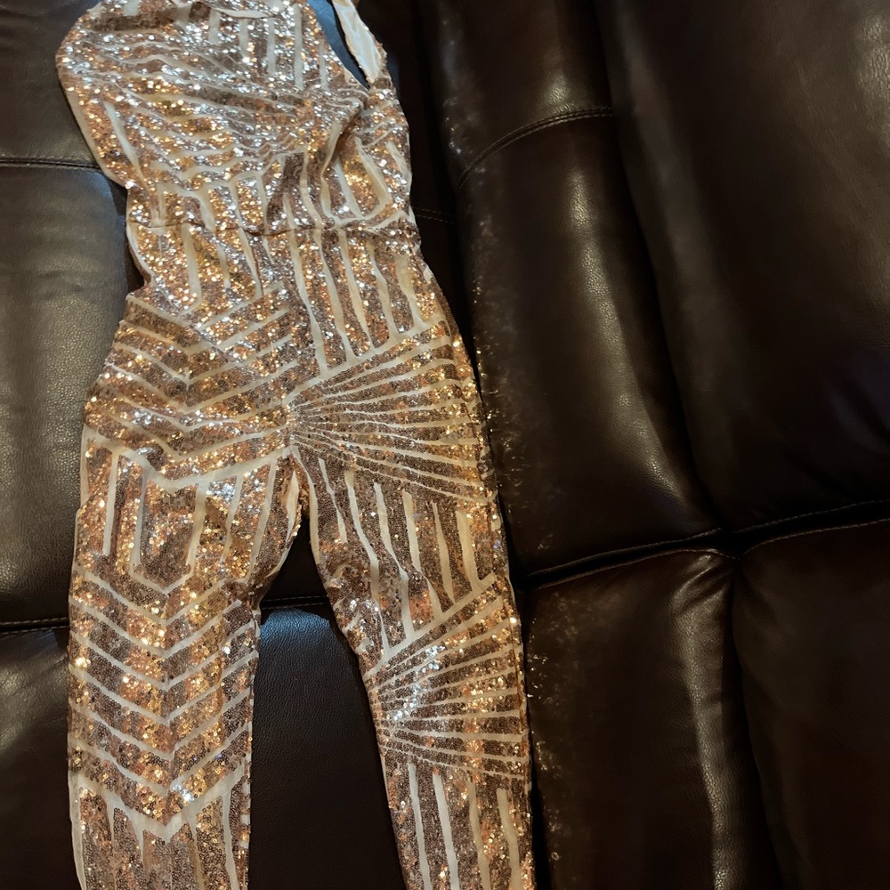 Pretty Gold Jumpsuit - Picture 9 of 16